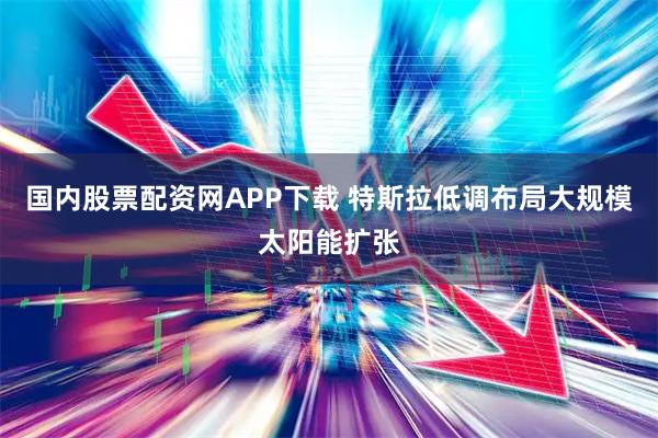 国内股票配资网APP下载 特斯拉低调布局大规模太阳能扩张