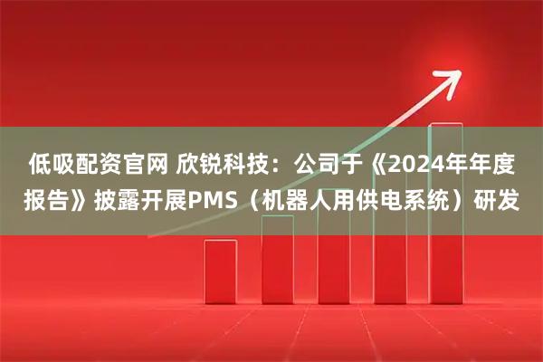 低吸配资官网 欣锐科技：公司于《2024年年度报告》披露开展PMS（机器人用供电系统）研发